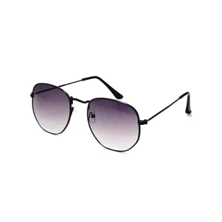 Retro Clássico Óculos de Sol Hexagonal UV400 Masculino Feminino - Preto com Dourado