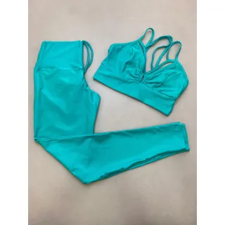 Calça Legging Empina Bumbum Poliamida Fitness + Top Feminino, Zero Transparência - Diamond