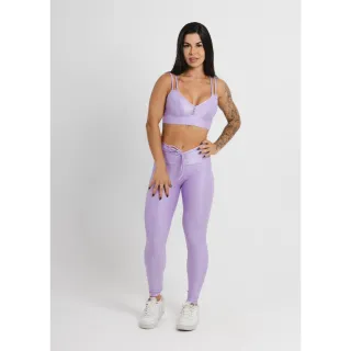Calça Legging Empina Bumbum Poliamida Fitness + Top Feminino, Zero Transparência - Diamond