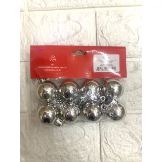 Bola Lisa Fosca Glitter 6cm 9uni, 5cm 12uni e 4cm 15uni - Vermelho (6cm 9 unidades )