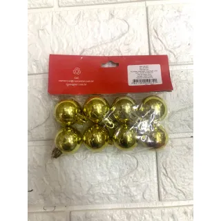 Bola Lisa Fosca Glitter 6cm 9uni, 5cm 12uni e 4cm 15uni - Vermelho (6cm 9 unidades )