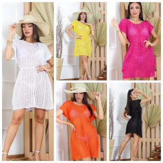 Coleção Nova Tricô Rendada - Saída de Praia e Piscina