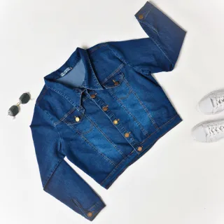 Novidade Premium: Jaqueta Jeans Plus Size Lavagem Clara Média Escura Com Elastano - Atenas Jeans - Medio