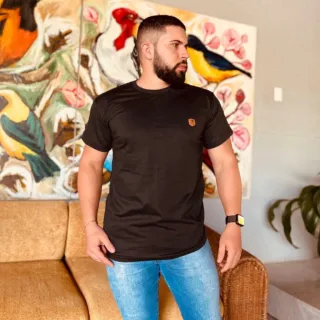 Preço de fábrica! Kit com 3 Camisetas Masculinas em Algodão Fio 30 - Diversas Cores - GG ( Forma Pequena )