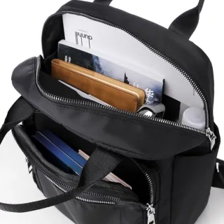Grande Capacidade Mochila Feminina Nylon Impermeável Trabalho Casual - 519 Lilas