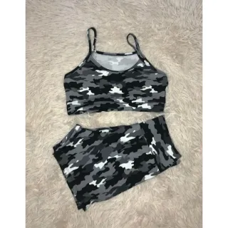 Moda fitness: conjunto top e short curto ou pedal - Est.13
