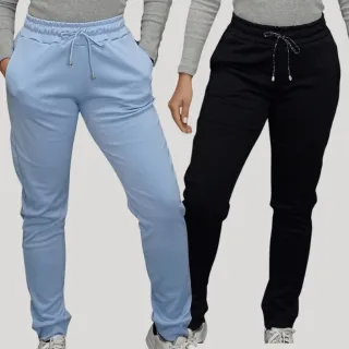 Moda Blogueira: Kit 2 Calças Femininas de Cintura Alta em Moletom - Rosa/Preto