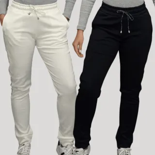 Moda Blogueira: Kit 2 Calças Femininas de Cintura Alta em Moletom - Rosa/Preto