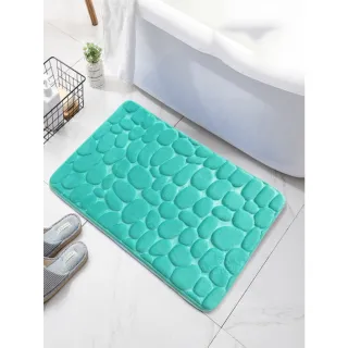 Tapete antiderrapante em relevo de paralelepípedos para banheiro - Cinza