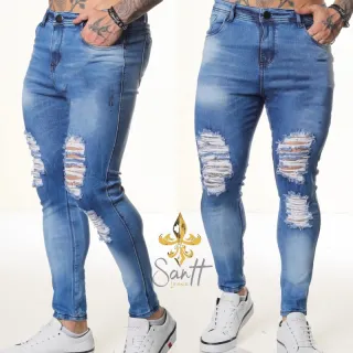 Queima de estoque: Calça masculina skinny LD jeans