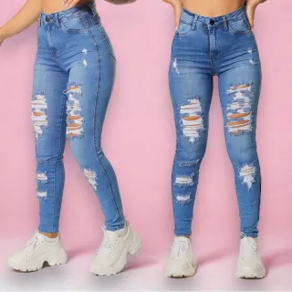 Melhor calça jeans feminina premium super skinny do Brasil - Calça super destroyed