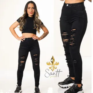 Melhor calça jeans feminina premium super skinny do Brasil - Calça super destroyed
