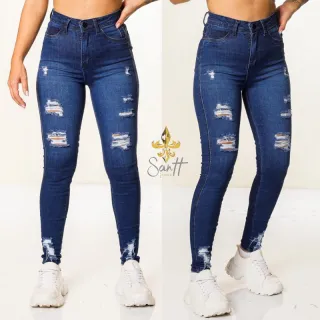 Melhor calça jeans feminina premium super skinny do Brasil - Calça super destroyed