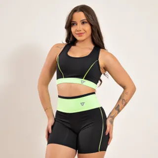 Conjunto ciclista feminino fitness (short e top) para academia - Azul