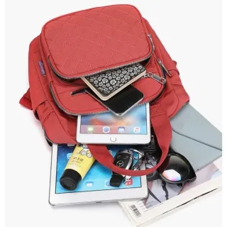 Grande Capacidade Mochila Feminina Nylon Impermeável Trabalho Casual - 519 Lilas