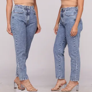 Cintura Alta Calça Mom Jeans Feminina Levanta Bumbum - 44
