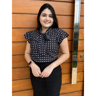 Detalhe Moderno em Gravata - Blusa Social - Rosê com Branco