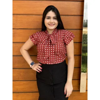 Detalhe Moderno em Gravata - Blusa Social - Rosê com Branco