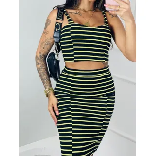 Alça Cropped Midi Set - Conjunto de roupas - Listrado