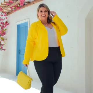 Terninho Social Feminino Plus Size G1 G2 G3 Neoprene Blazer - Vinho