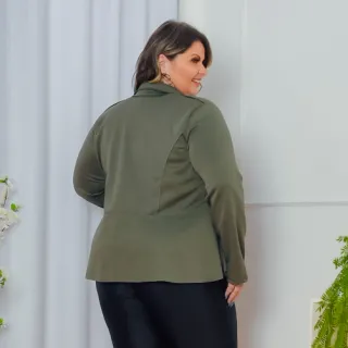 Terninho Social Feminino Plus Size G1 G2 G3 Neoprene Blazer - Vinho
