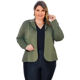 Terninho Social Feminino Plus Size G1 G2 G3 Neoprene Blazer - Vinho