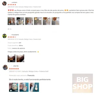 Corrente Dourada Grossa Banhada em Ouro 18k + Relógio Masculino Dourado - KIT Prata + Corrente