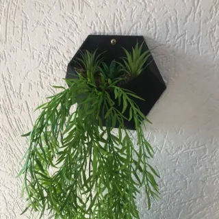 Vaso Geométrico Meia Lua Moderno - Modelo para Jardim Vertical ou Parede - 3 Branco.