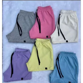 Bermuda Feminina cintura alta Leve e Confortável para Academia e Praia - Amarelo BB