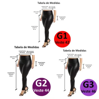 Legging Couro Fake Cirre P ao G3 - P - 34