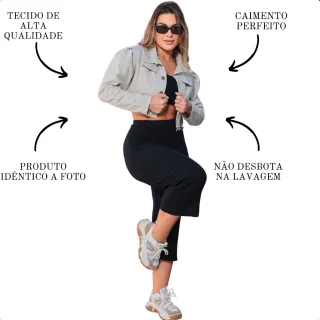 Jaqueta Feminina Off Jeans Desfiada Barra Sem Elastano - GG