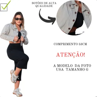 Jaqueta Feminina Off Jeans Desfiada Barra Sem Elastano - GG
