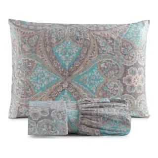 Cama Box Casal King Size Jogo Lençol 3 Peças Tecido 200 Fios - Floral Verde