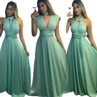 20% de Desconto em Vestido Longo Feminino para Festa, Casamento e Formatura - terra cota CLARO