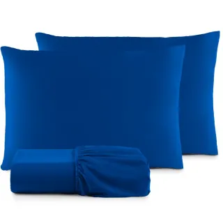 Lençol Casal Jogo de Cama Micropercal 200 Fios - 03 Peças - ROSA RETRÔ