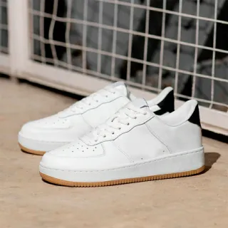 Tênis casual esportivo preto e branco de couro NK Masculino Feminino - todo branco