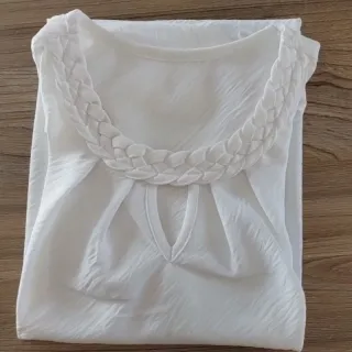 Blusa social feminina manga curta M G GG duna - Lilás