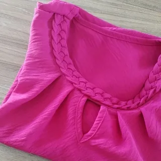 Blusa social feminina manga curta M G GG duna - Lilás