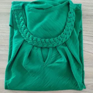 Blusa social feminina manga curta M G GG duna - Lilás