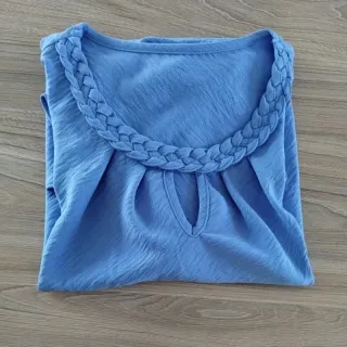 Blusa social feminina manga curta M G GG duna - Lilás