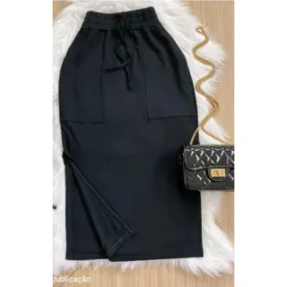 Moda evangélica: Saia Midi Jogger em moletom - GG