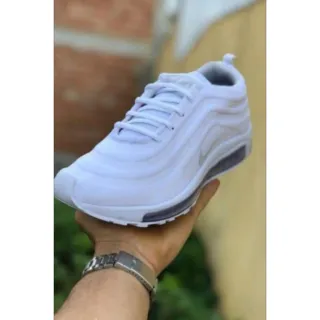 Top Tênis Masculino Air Max 97 Confortável Caminhada Várias Cores - 97 PRETO BRANCO