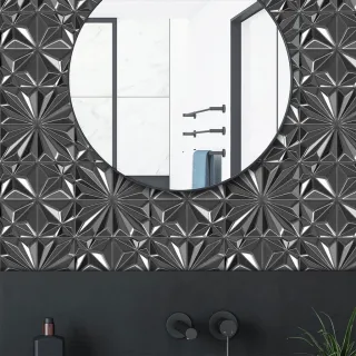 Papel de Parede Lavável Cinza Escuro 3D - Cozinha, Banheiro, Sala - Único