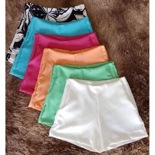 Cintura alta Alfaiataria curta - Preto Estampado 2