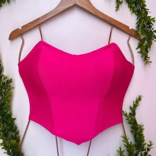 Corpete Cropped Top Corselet Anira Morcego Varias Cores - Cinza