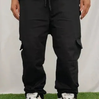 Calça Larga Parachute Caqui Unissex - Raryel - Calça Larga Cinza Cargo