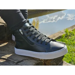 Tênis Botinha Feminino Cano Alto com Zíper para Academia