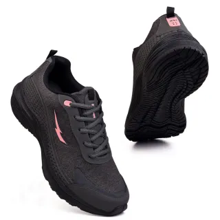 Promoção Imperdível - Tênis Feminino Leve e Confortável para Corrida, Caminhada e Academia - PRETO>PINK