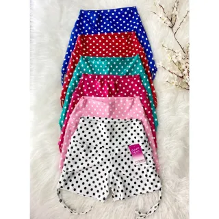 Estampa de Poá Curto com Cordinha Lateral - Azul Royal