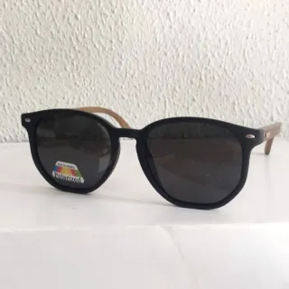 517 Óculos de Sol Masculino Quadrado com Proteção UV400 em Acetato - Polarizado e madeira d7